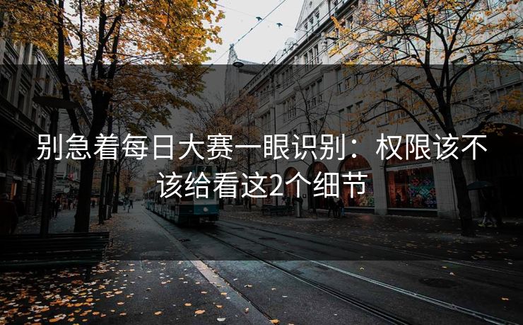 别急着每日大赛一眼识别：权限该不该给看这2个细节